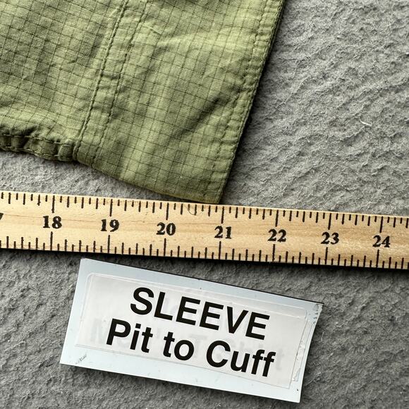 Mossy Oak Ripstop Long Sleeve Snap Button Shirt Mens 2XL Green Hunting Pockets - Picture 3 of 11